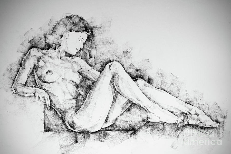 SketchBook Page 42 Drawing girl sitting pose Drawing by Dimitar Hristov