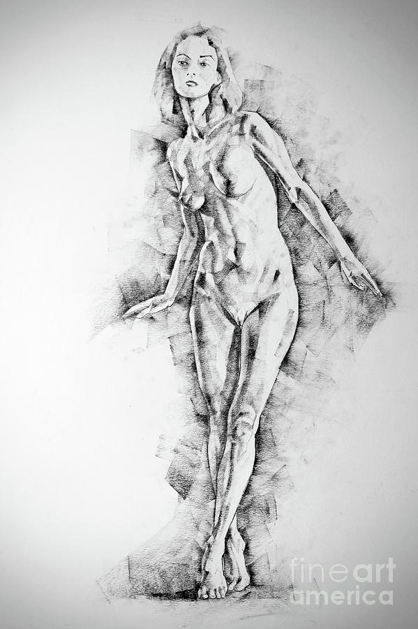 SketchBook Page 56 Girl stand up pose drawing Drawing by Dimitar Hristov