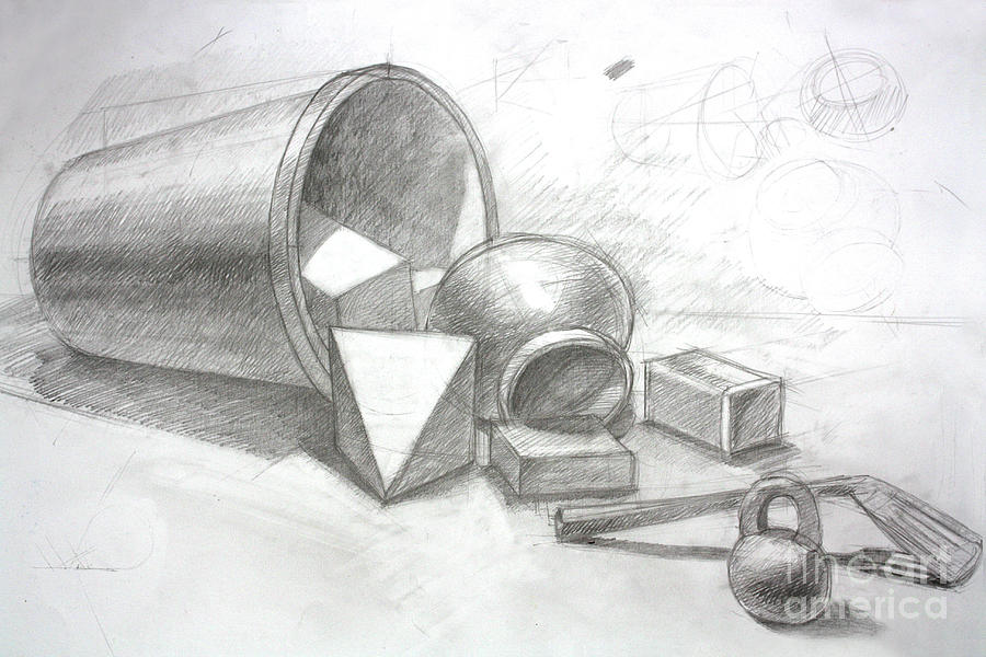 Pencil Drawing Old Enamel Bucket Stock Illustration 43516753 | Shutterstock