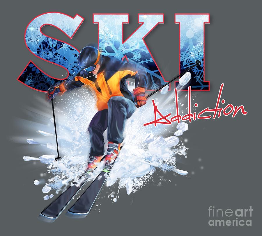 Ski Addiction Painting by Robert Corsetti