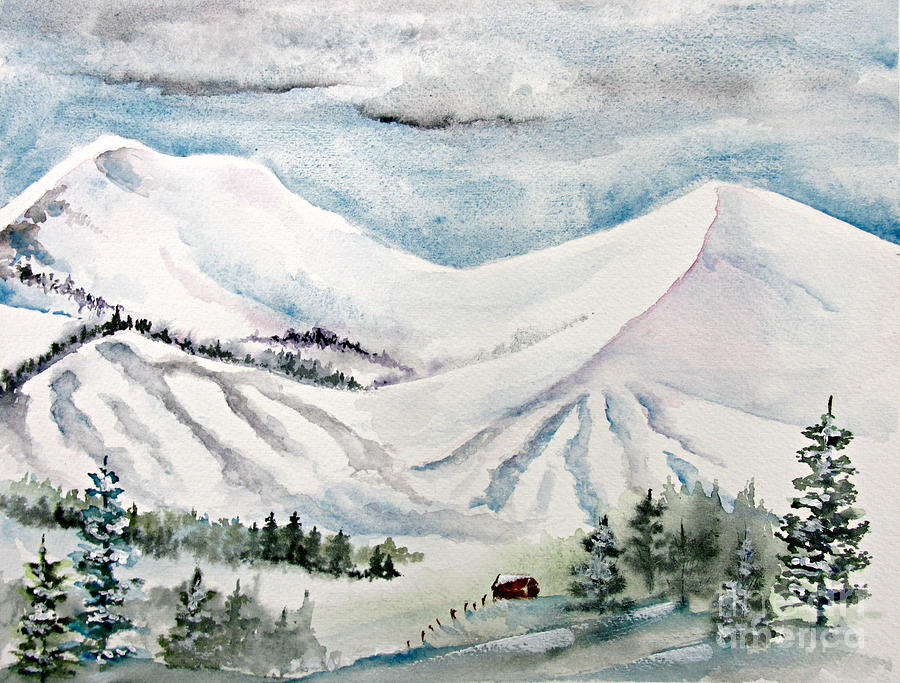 Ski Colorado Painting by Janet Cruickshank