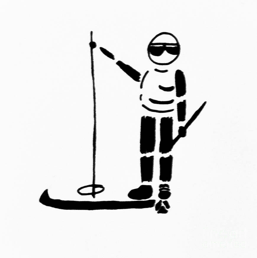 Sports Drawing - Ski Guy by Robin Lewis