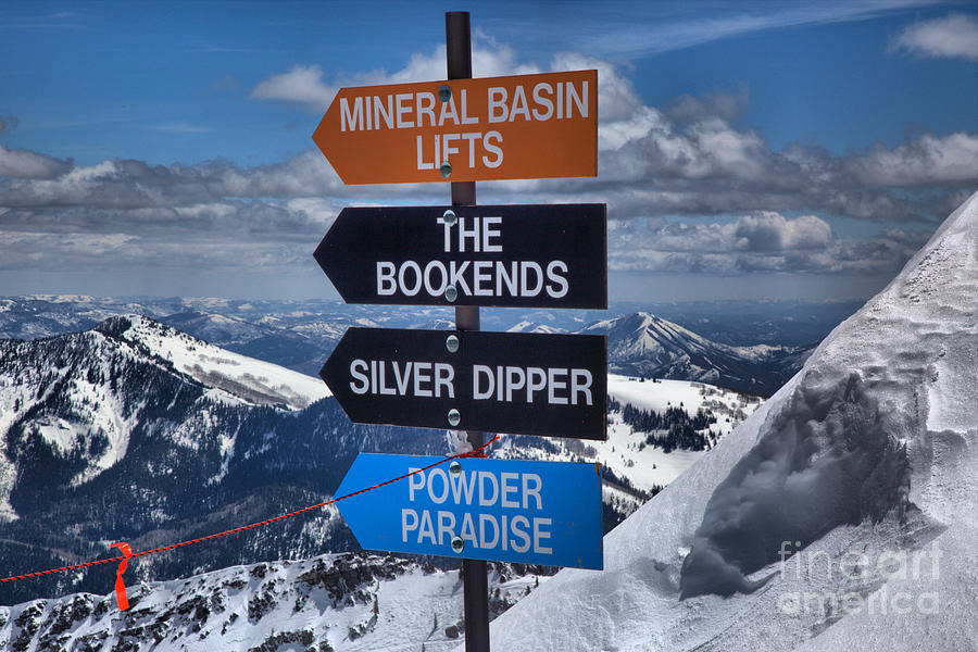 Ski Signs In The Wasatch Mountains Photograph by Adam Jewell