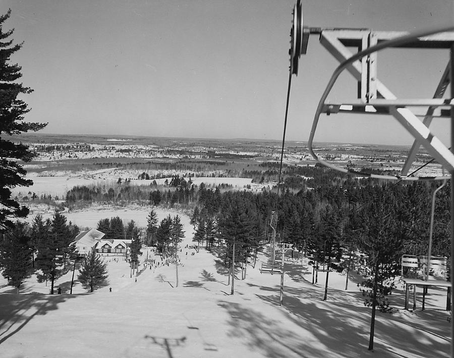 Ski Slope at Lodge - 1959 Photograph by Chicago and North Western Historical Society