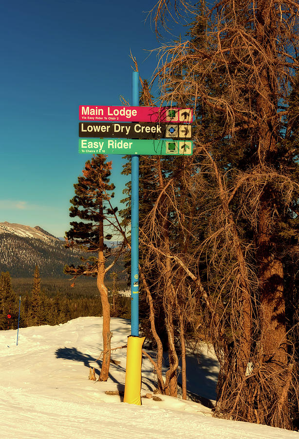 Ski Trail Sign. 