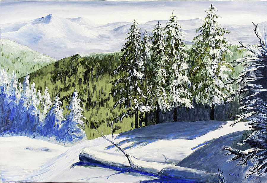 Skiers view Painting by Ken Wood