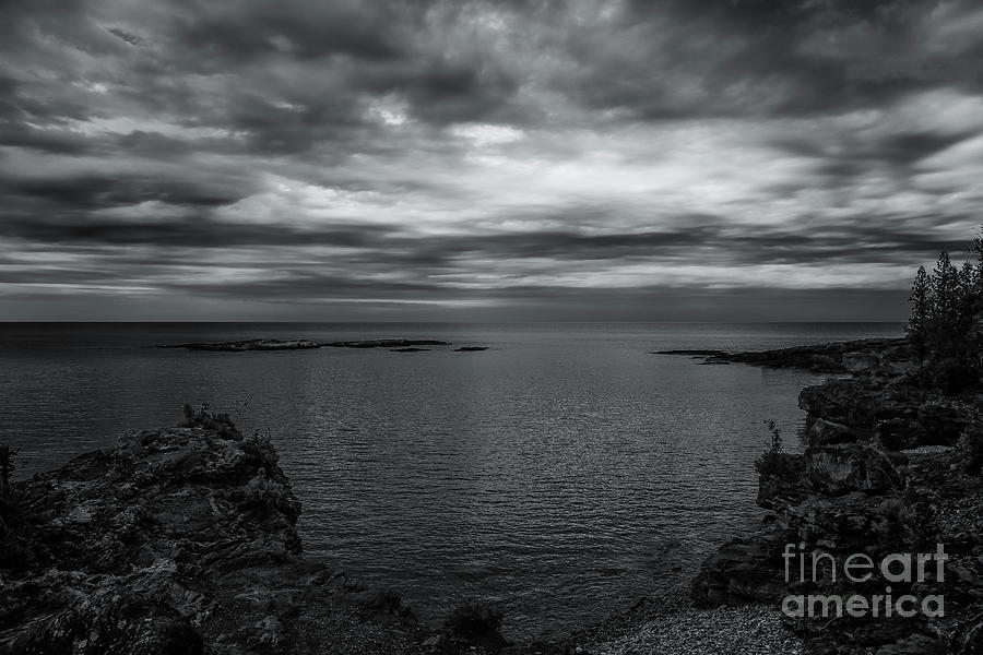 Black And White Photograph - Skies Over Presque Isle 2 by Rachel Cohen
