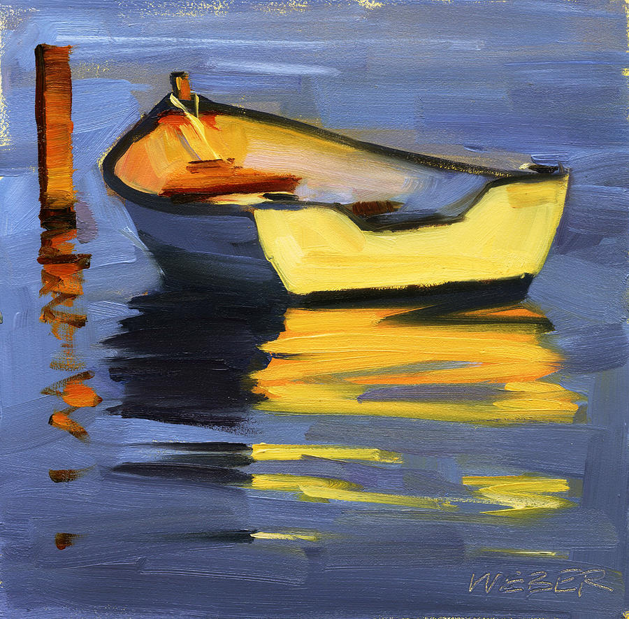 Skiff at Sunset Painting by Kathleen Weber