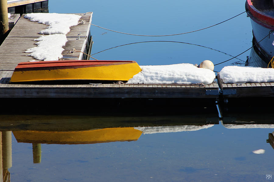 Skiff  Dockline and Snow Photograph by John Meader