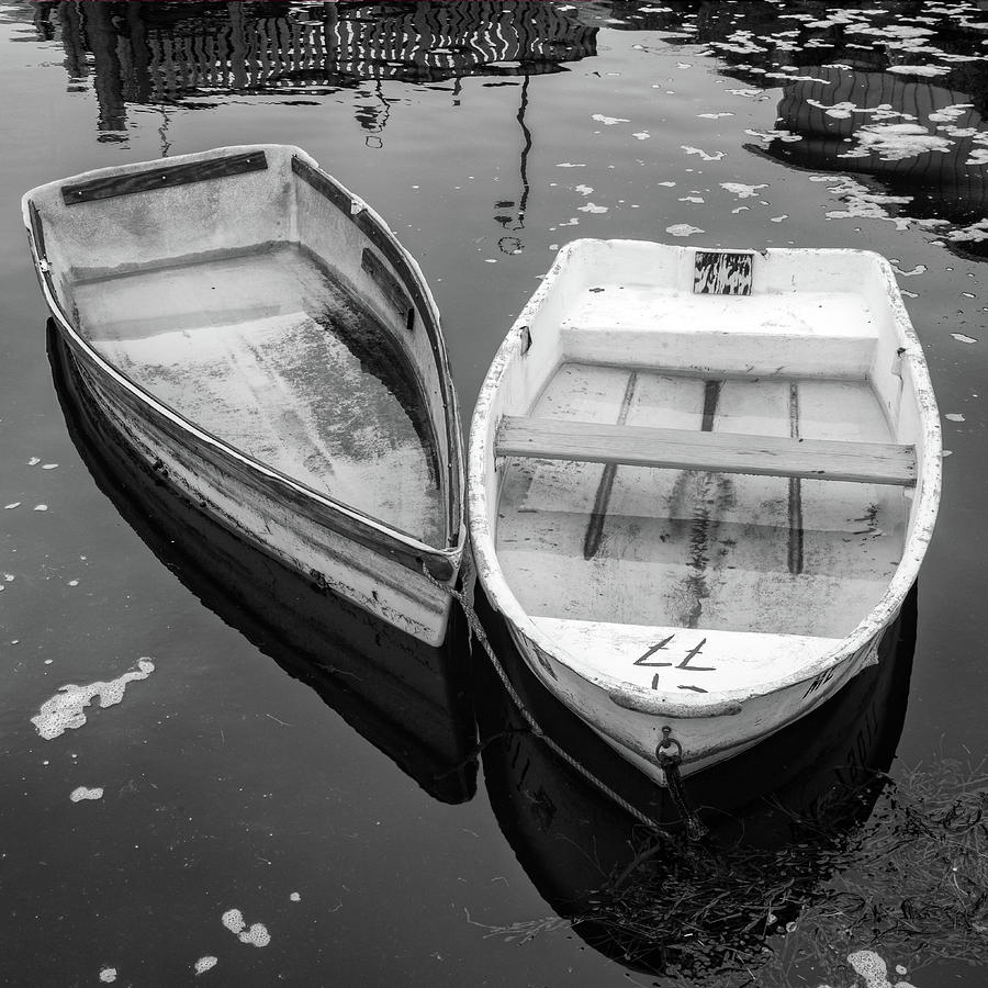 Black And White Photograph - Skiffs in Black and White by Rick Berk
