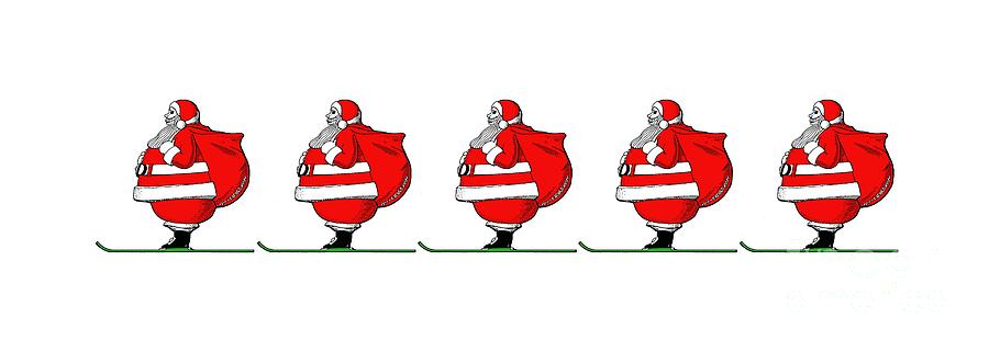 Skiing Santa Claus Mug Digital Art by Edward Fielding