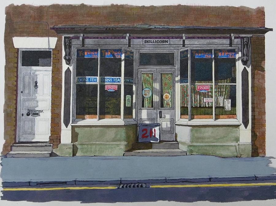 Shops Painting - Skillicorn in Buckley by Alwyn Dempster Jones
