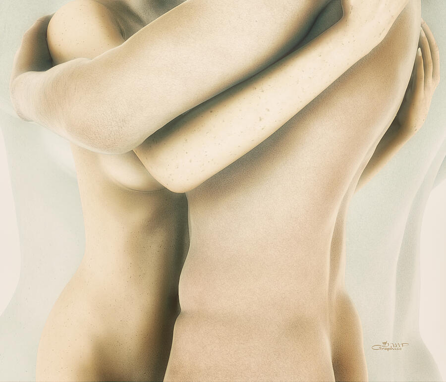 Nude Digital Art - Skin on Skin by Jutta Maria Pusl