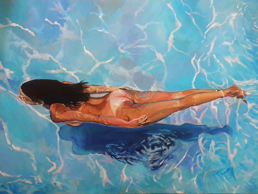 Skinny Dipper Painting by Terence R Rogers