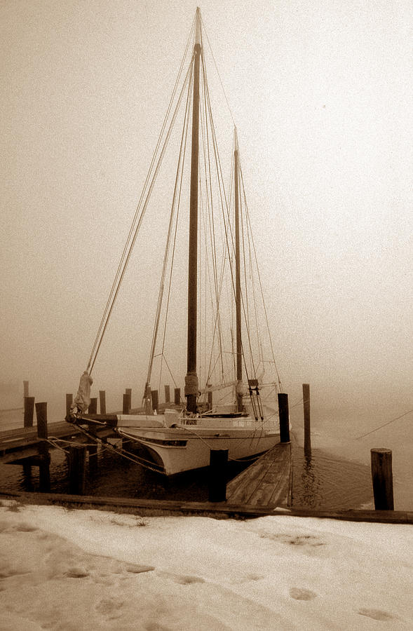 Skipjack Sepia Photograph by Skip Willits