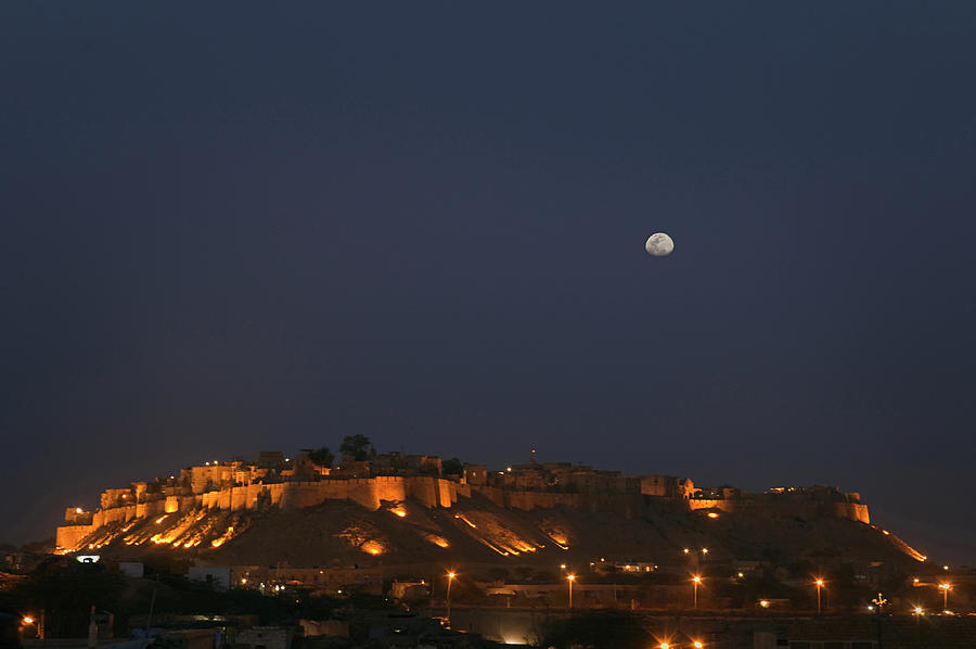SKN 1338 Golden Fort by Night Photograph by Sunil Kapadia