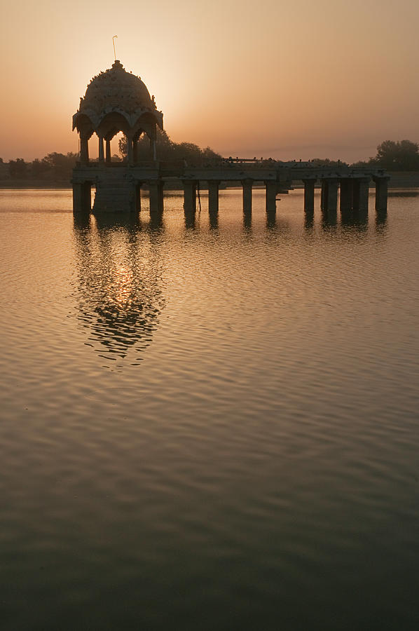 SKN 1384 Morning at Gadisar Lake Photograph by Sunil Kapadia