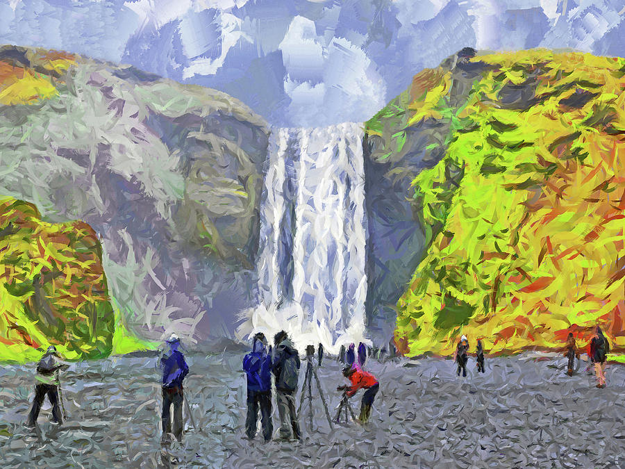 Skogafoss Waterfall Digital Art by Digital Photographic Arts