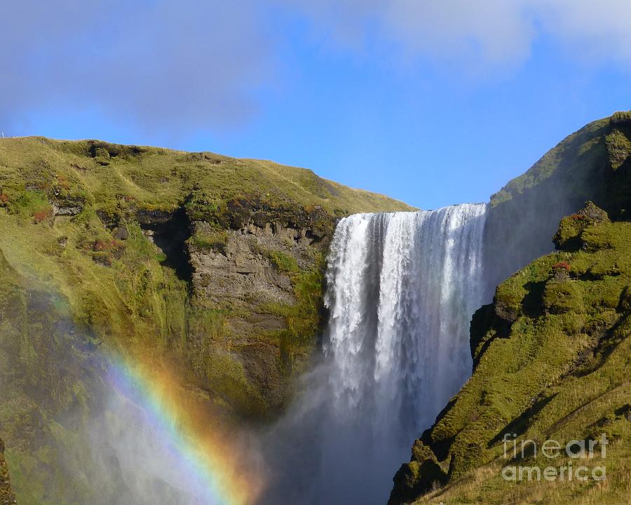 Skogafoss Waterfall with Rainbow 151 Photograph by Barbie Corbett-Newmin