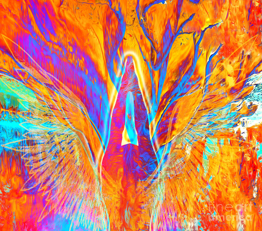 Phoenix Rising Pyrography by Atousa Raissyan
