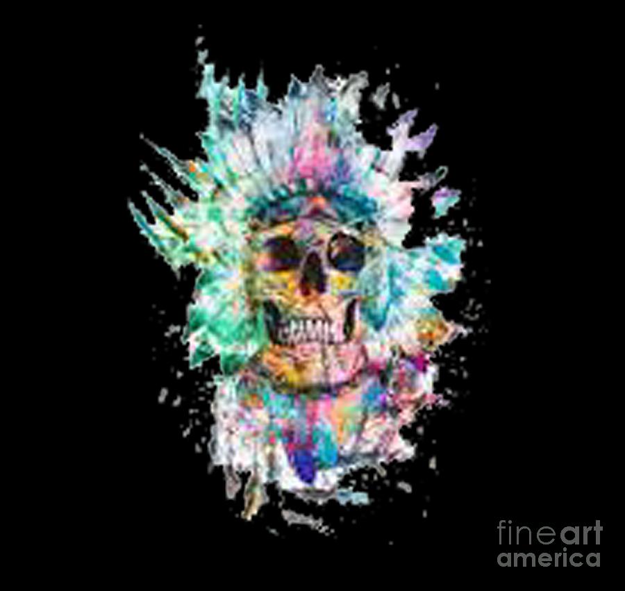 Skull 15 T-shirt Painting by Herb Strobino
