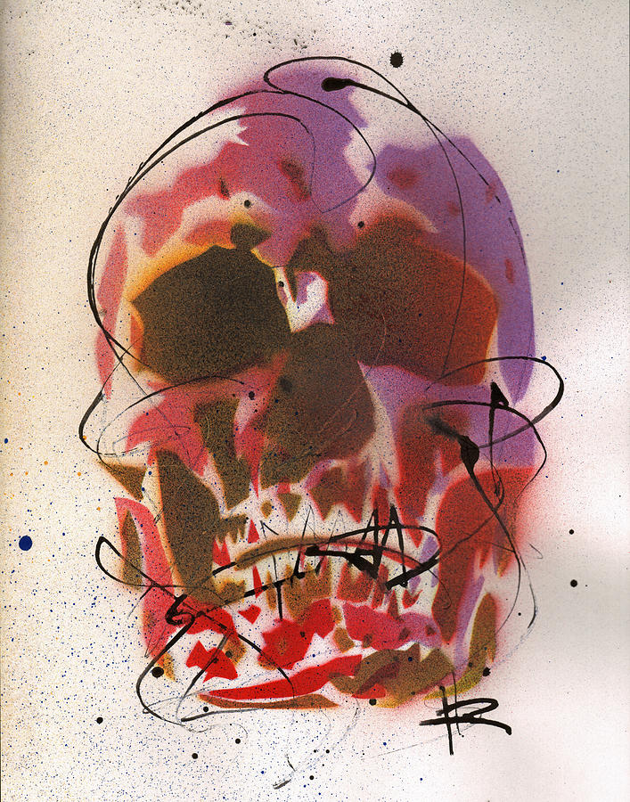 Egon Schiele Painting - Skull #2 by Ryan Hopkins