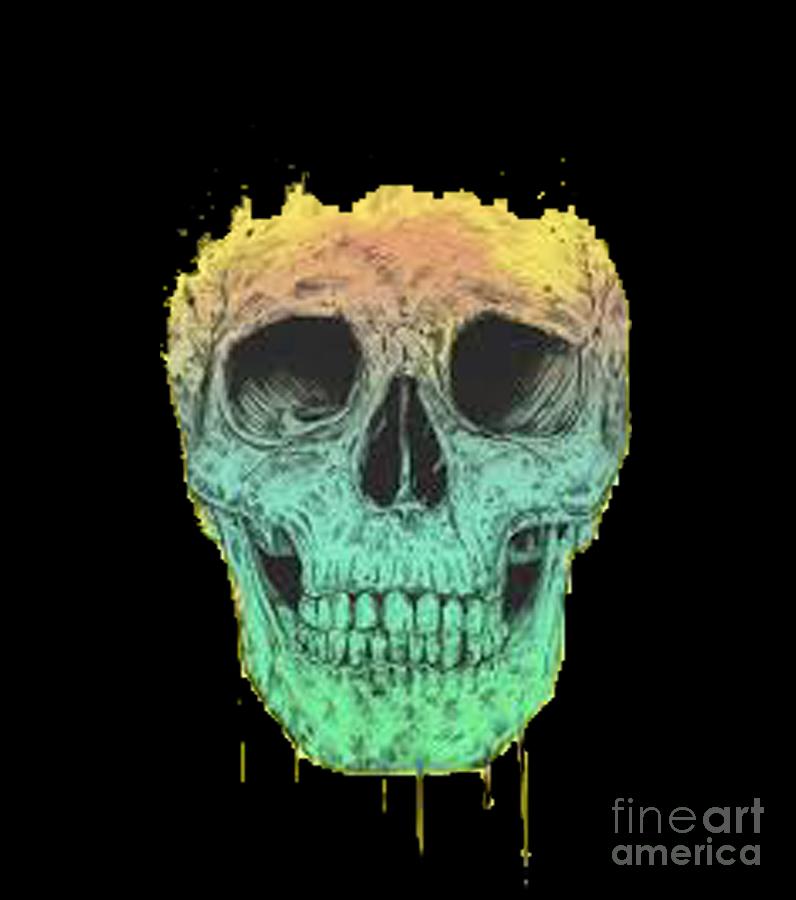 Skull 3 T-shirt Painting by Herb Strobino