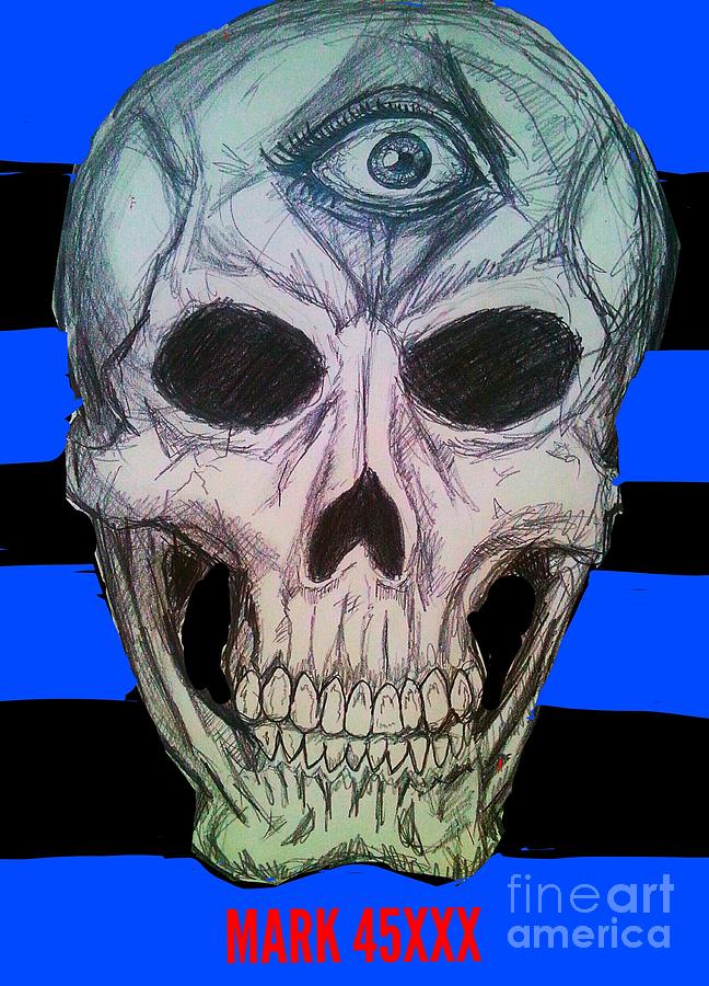 Skull 3 Mixed Media by Mark Bradley