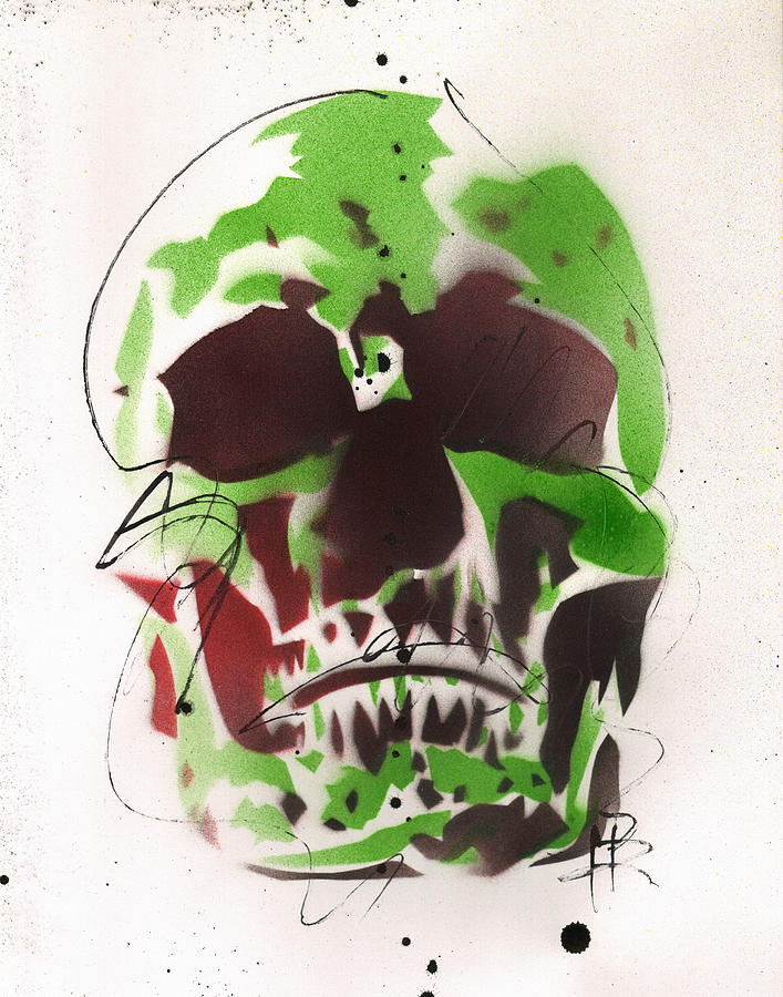 Egon Schiele Painting - Skull #3 by Ryan Hopkins