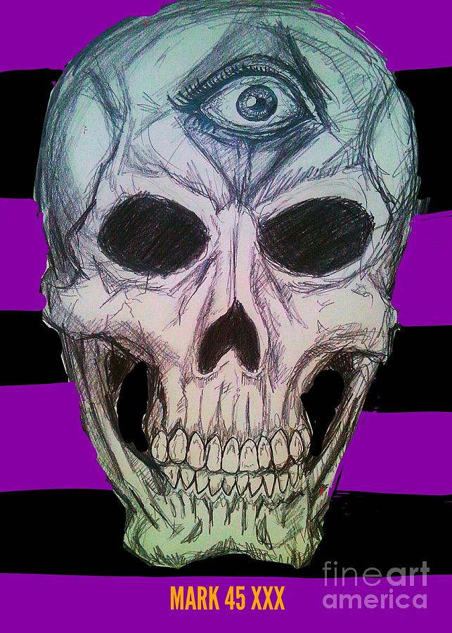 Skull 4 Mixed Media by Mark Bradley