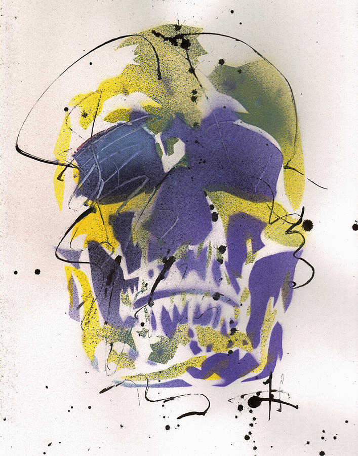 Egon Schiele Painting - Skull #4 by Ryan Hopkins