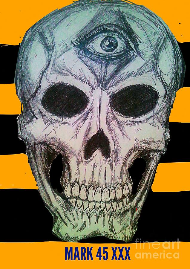 Skull  5 Mixed Media by Mark Bradley