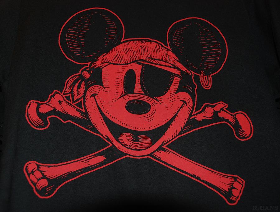 Skull And Bones Mickey In Red Photograph by Rob Hans