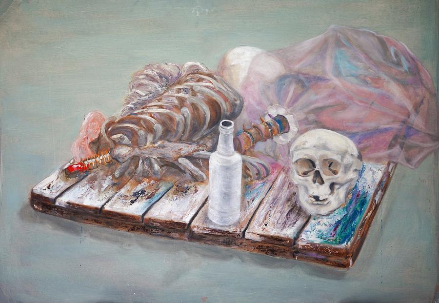 Skull And Bones Still-life Painting