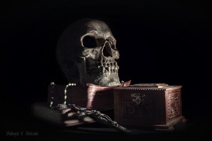 Skull and Crucifix Photograph by Brenda Wilcox aka Wildeyed n Wicked
