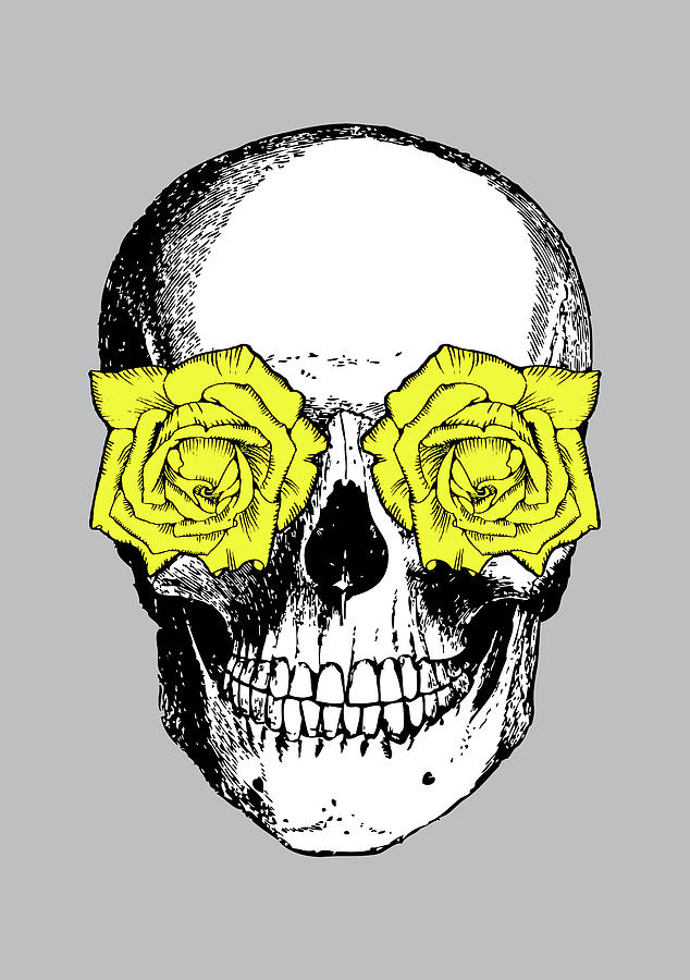 Skull Digital Art - Skull and Roses by Eclectic at Heart