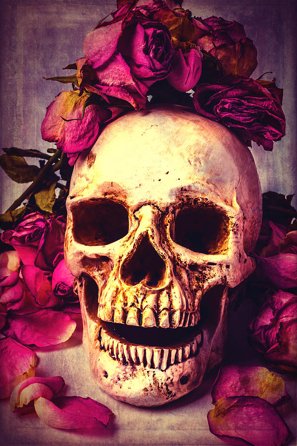 Skull Photograph - Skull and Roses by Garry Gay