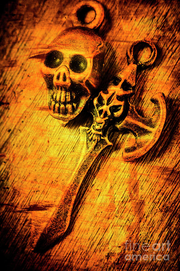 Vintage Photograph - Skull and the sword by Jorgo Photography