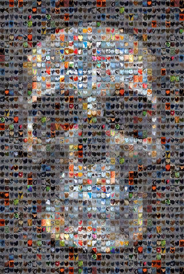 Abstract Hearts Digital Art - Skull by Boy Sees Hearts