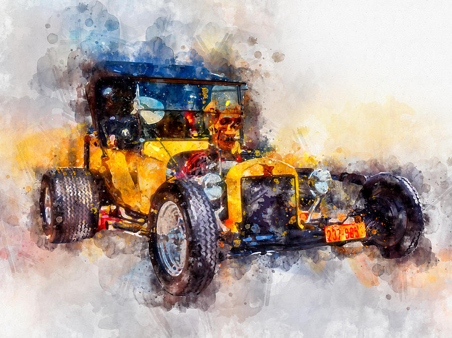 Skull Bucket Watercolor by Michael Colgate Skull Bucket Watercolor by Michael Colgate