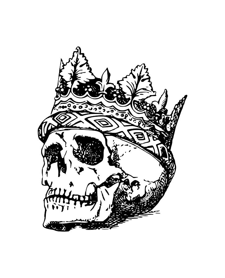 Skull Crown Drawing by Santiago Lopez Ballesteros