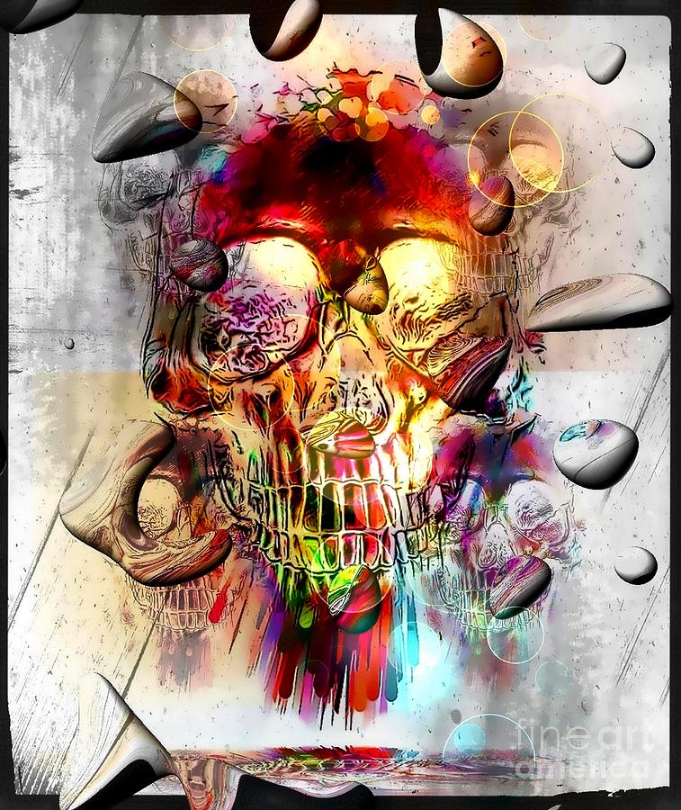 Skull Drops By Nico Bielow Digital Art