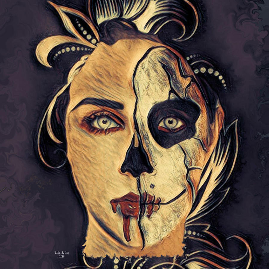 Skull Face Digital Art by Artful Oasis