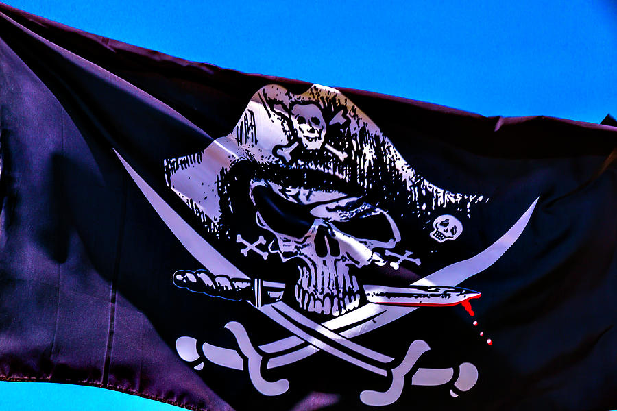 Flag Photograph - Skull Flag With Dagger by Garry Gay