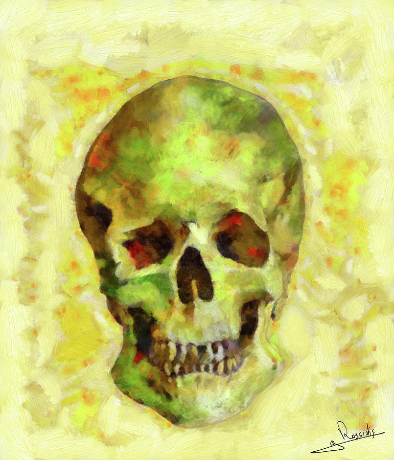 Skull like van gogh Painting by George Rossidis