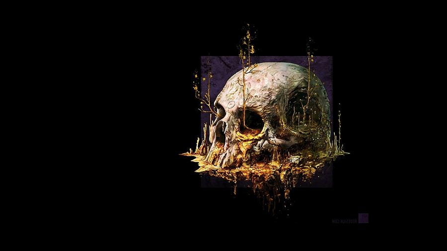 Skull Digital Art - Skull by Maye Loeser