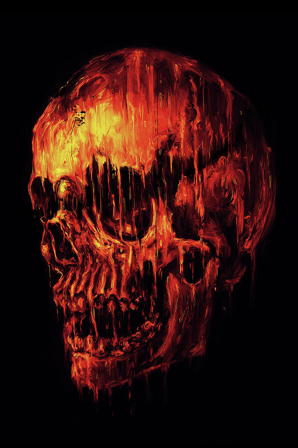 Skull Digital Art - Skull Melt by Nicebleed
