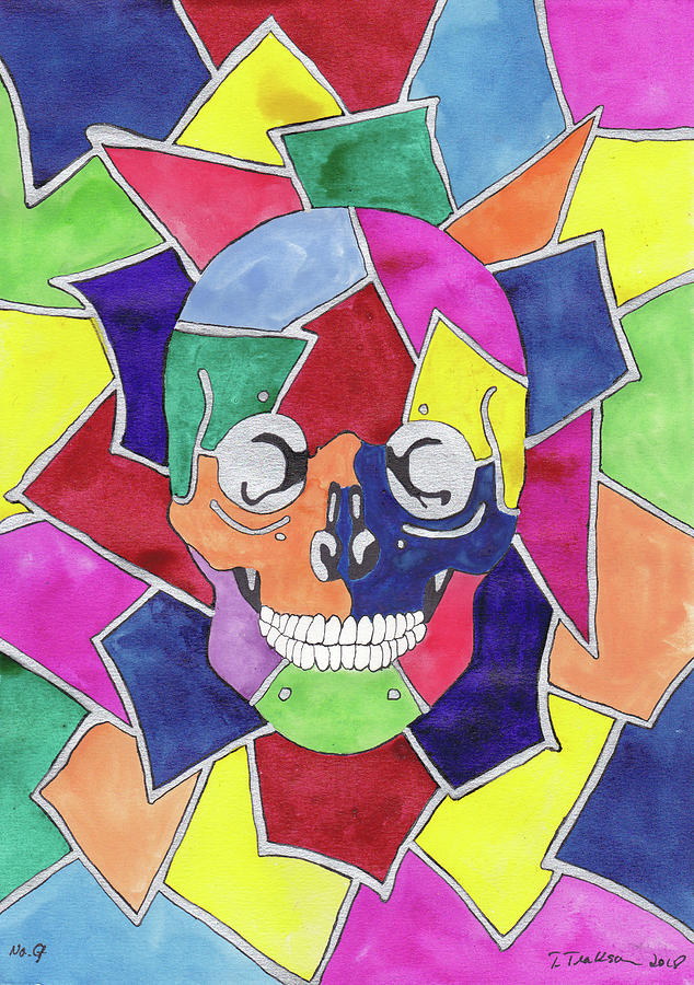 Skull Mosaic No. 9 Drawing by Tamara Teakson - Pixels