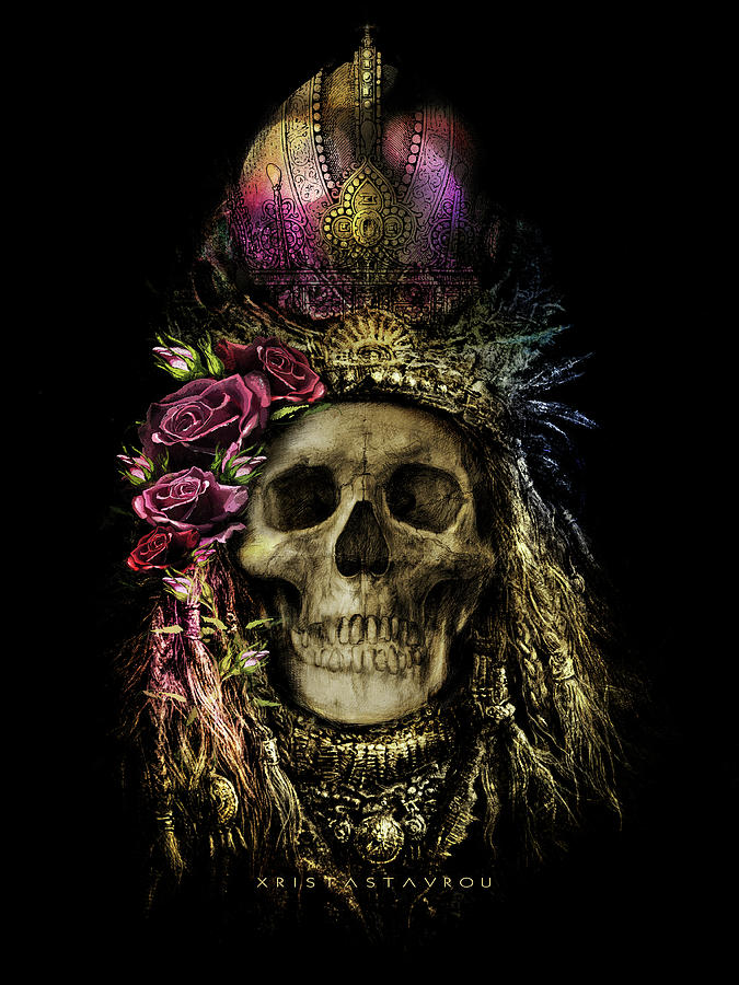 Skull Art Queen SS16 - Pink Digital Art by Xrista Stavrou