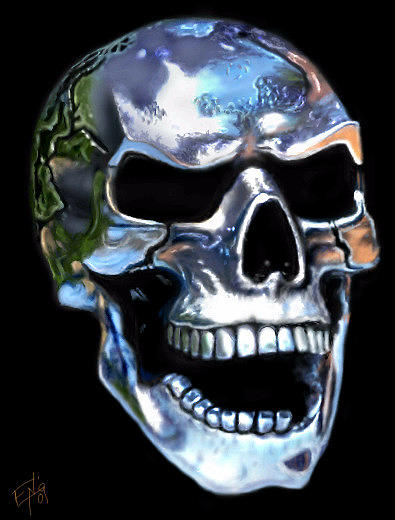 Skull Digital Art - Skull Shine by Ellen Dawson